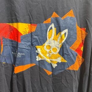 Psycho Bunny 4XLT Pima Cotton Graphic Tee – Navy Multicolor Logo